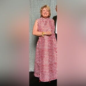 Frances Valentine Carlyle Panel Dress Loop Print Oyster Red… WORN ONCE!